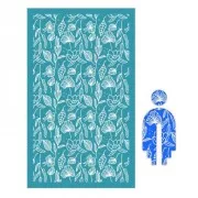 80x140mm Silk Screen for polymer clay - Foliage pattern x1