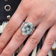 316L stainless steel Adjustable ring for bead weaving - T52 to T60 x1