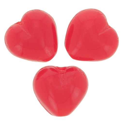 6x6.5mm Heart beads - Opaque Light Red x10g