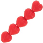 6x6.5mm Heart beads - Opaque Light Red x10g