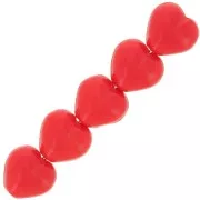 6x6.5mm Heart beads - Opaque Light Red x10g