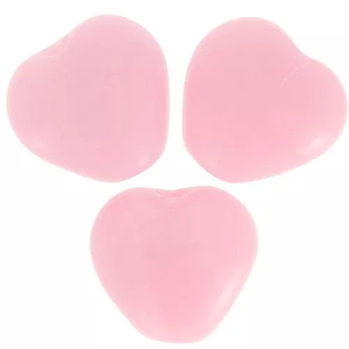 6x6.5mm Heart beads - Opaque Pink x10g