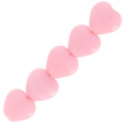 6x6.5mm Heart beads - Opaque Pink x10g