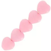 6x6.5mm Heart beads - Opaque Pink x10g