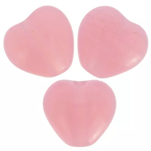 6x6.5mm Heart beads - Milky Pink x10g