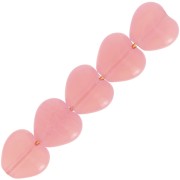 6x6.5mm Heart beads - Milky Pink x10g