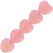 6x6.5mm Heart beads - Milky Pink x10g