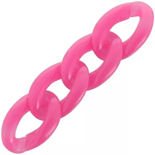 29.5x20mm Oval twisted clear acrylic link - Fuchsia x1