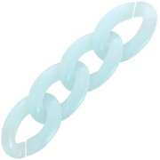 29.5x20mm Oval twisted clear acrylic link - Light blue x1|raw }}