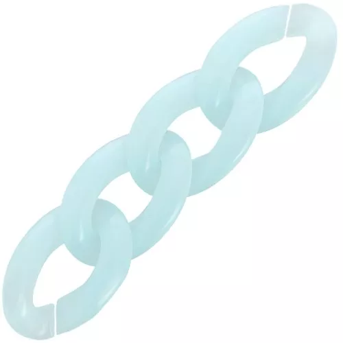 29.5x20mm Oval twisted clear acrylic link - Light blue x1