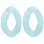 29.5x20mm Oval twisted clear acrylic link - Light blue x1