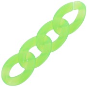 29.5x20mm Oval twisted clear acrylic link - Neon green x1