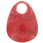 38x29mm Acrylic Drop Pendant - Red Marble x1|raw }}