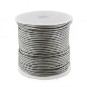 Leather cord 3mm metal Grey x 25m
