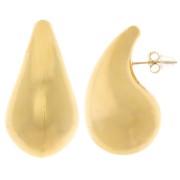 39x21mm 304 stainless steel Domed drop earstuds - Gold x2|raw }}