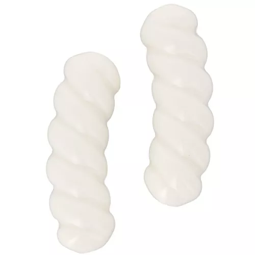 Curved tube beads 31x10mm opaque resin - Ecru x4