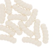 Curved tube beads 31x10mm opaque resin - Ecru x4