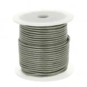 Leather cord 2mm metal Grey x 25m