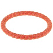 64mm Opaque Resin Twisted Bracelet with Golden Wire - Terracotta x1|raw }}