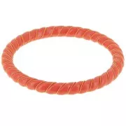 64mm Opaque Resin Twisted Bracelet with Golden Wire - Terracotta x1
