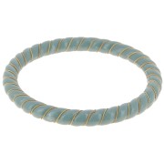 64mm Opaque Resin Twisted Bracelet with Golden Wire - Celadon x1|raw }}