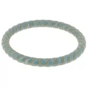64mm Opaque Resin Twisted Bracelet with Golden Wire - Celadon x1