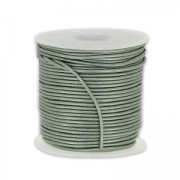 Leather cord 1mm metal Grey x 25m