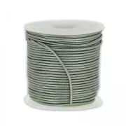 Leather cord 1mm metal Grey x 25m