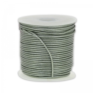 Leather cord 1mm metal Grey x 25m
