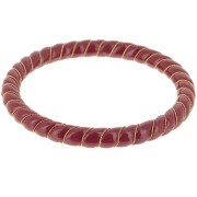 64mm Opaque Resin Twisted Bracelet with Golden Wire - Burgundy x1
