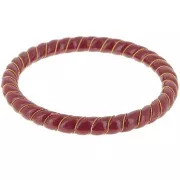 64mm Opaque Resin Twisted Bracelet with Golden Wire - Burgundy x1