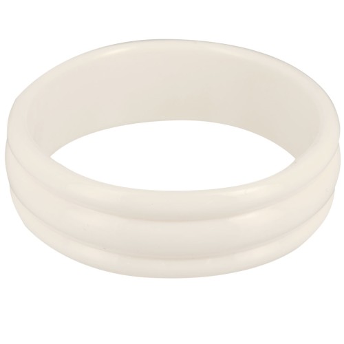 66mm Thick opaque resin bead bracelet - Ecru x1