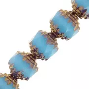 Antique Fire Polished faceted beads  8mm Turquoise Dark Bronze x10