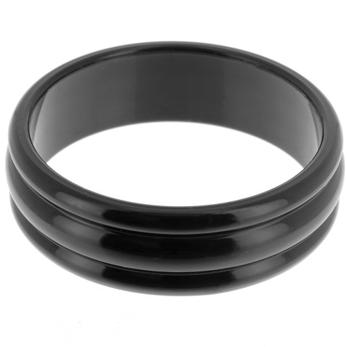 66mm Thick opaque resin bead bracelet - Black x1