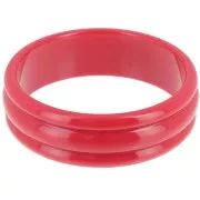 66mm Thick opaque resin bead bracelet - Dark red x1