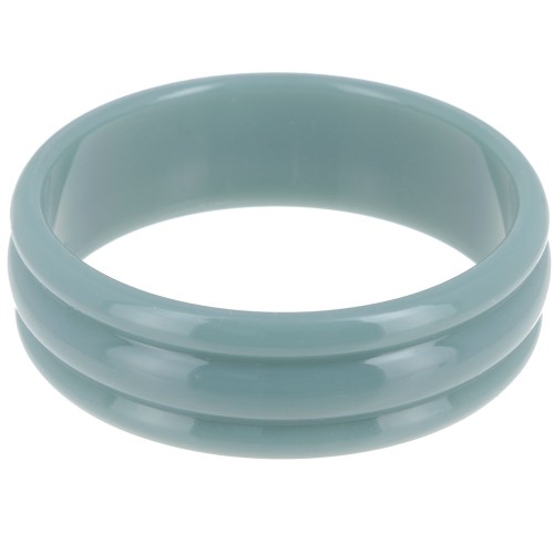 66mm Thick opaque resin bead bracelet - Celadon x1