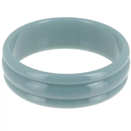 66mm Thick opaque resin bead bracelet - Celadon x1