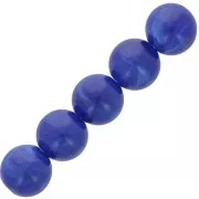 6mm Opaque resin beads - Marbled navy blue x20