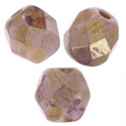 Facets 4 mm Chalk White Lila Gold Luster x50|raw }}