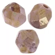 Facets 4 mm Chalk White Lila Gold Luster x50