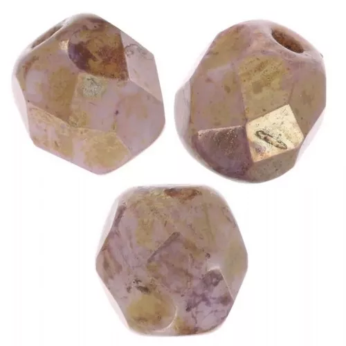 Facets 4 mm Chalk White Lila Gold Luster x50