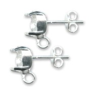 Cabochon Earstuds 1028/1088 8mm Silver-colored x2|raw }}