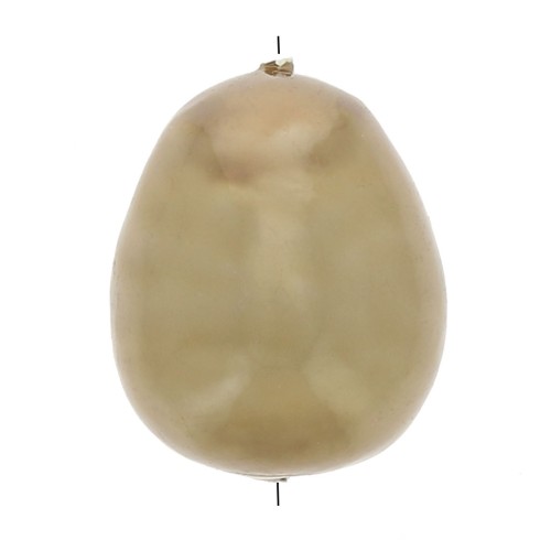 24x18mm Irregular papier-mâché drop bead - Golden x1