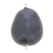 24x18mm Irregular papier-mâché drop bead - Black x1