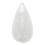 30x16mm Papier mâché pear bead metallic effect - Pearly white x1