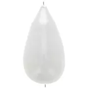 30x16mm Papier mâché pear bead metallic effect - Pearly white x1