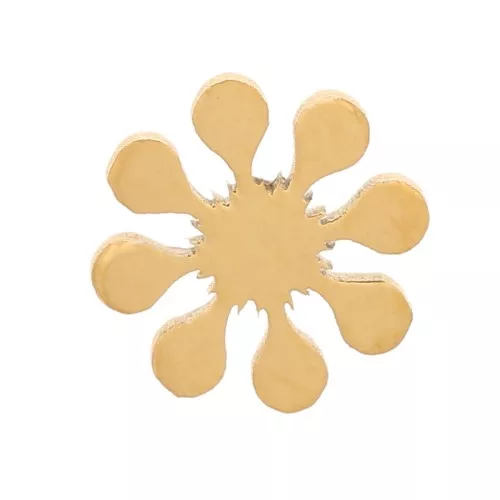 6mm 316L stainless steel stick-on flange elements - Gold x4