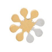 6mm 316L stainless steel stick-on flange elements - Gold x4