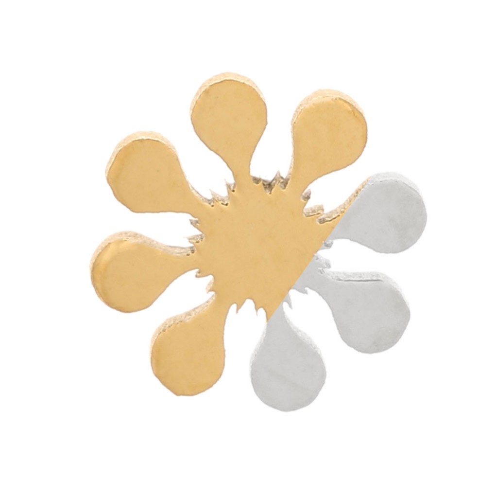 6mm 316L stainless steel stickon flange elements Gold x4 Perles & Co