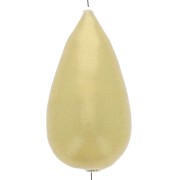 30x16mm Papier mâché pear bead metallic effect - Gold x1